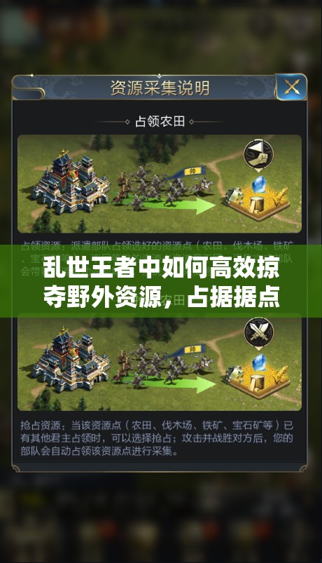 亂世王者中如何高效掠奪野外資源，占據(jù)據(jù)點(diǎn)并成功征集糧食？