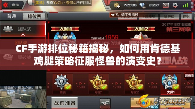 CF手游排位秘籍揭秘，如何用肯德基雞腿策略征服怪獸的演變史？