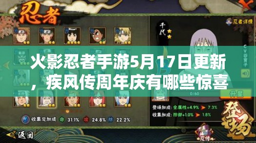 火影忍者手游5月17日更新，疾風(fēng)傳周年慶有哪些驚喜深度解析？