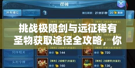 挑戰(zhàn)極限劍與遠(yuǎn)征稀有圣物獲取途徑全攻略，你掌握了嗎？