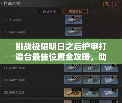 挑戰(zhàn)極限明日之后護(hù)甲打造臺(tái)最佳位置全攻略，助你輕松制霸生存戰(zhàn)場(chǎng)
